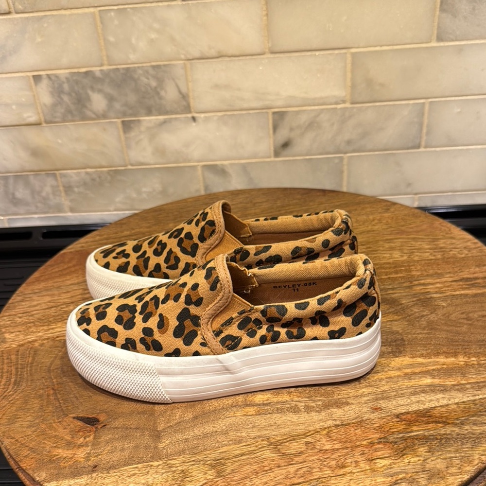 Mudd Leopard Print Kids Slip-On Shoes
